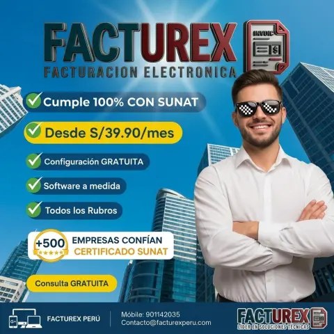 FACTUREX: Cumple 100% con SUNAT — oferta PCEFACT PERU