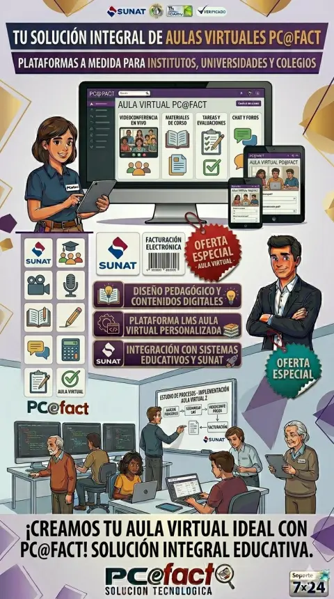 Aulas Virtuales PCEFACT para Institutos y Colegios — oferta PCEFACT PERU