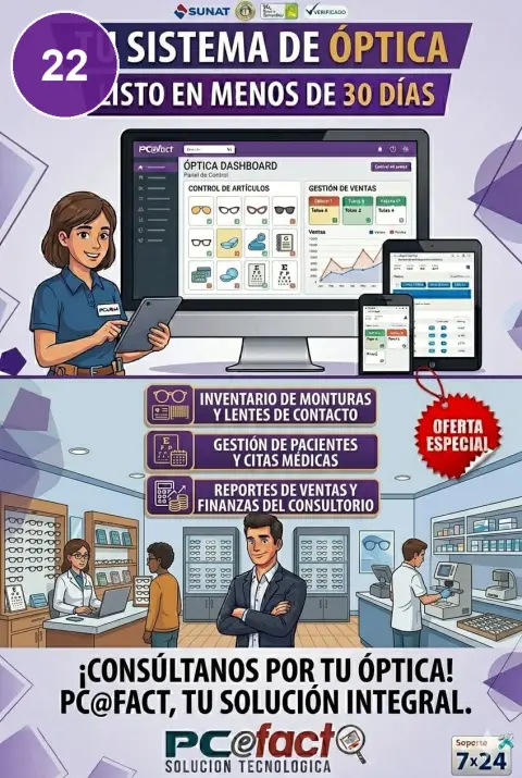 Sistema para Óptica — oferta PCEFACT PERU